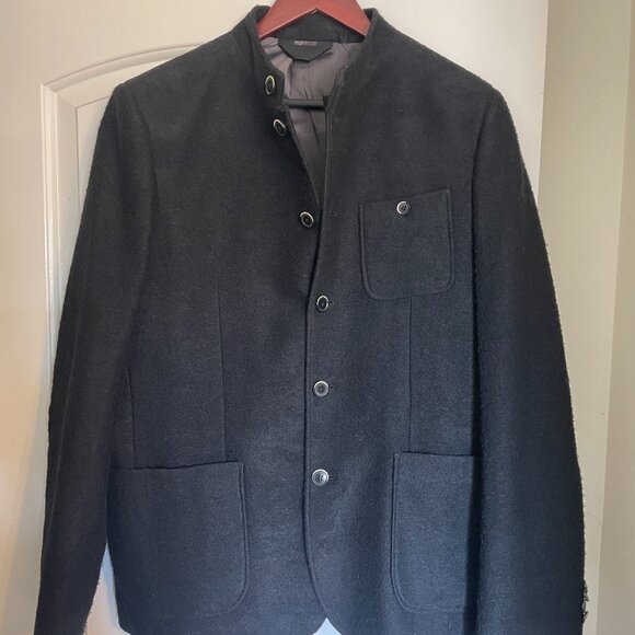 Kenneth Cole Awearness Nehru Collar Mohair Jacket - Picture 2 of 7